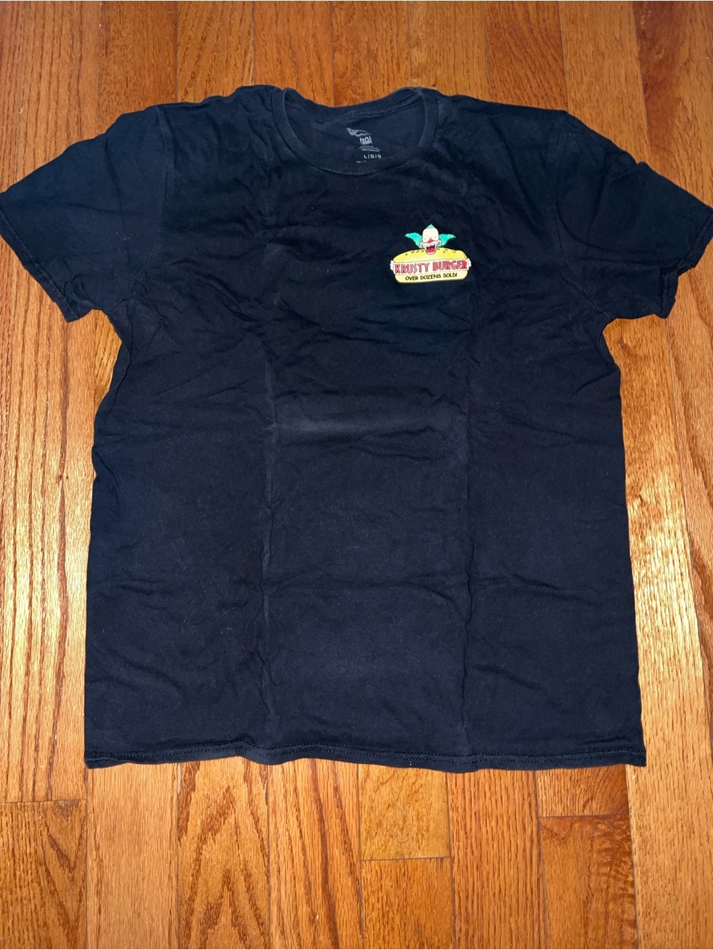 Krusty Burger Graphic Tee - Black with Yellow & Green Logo